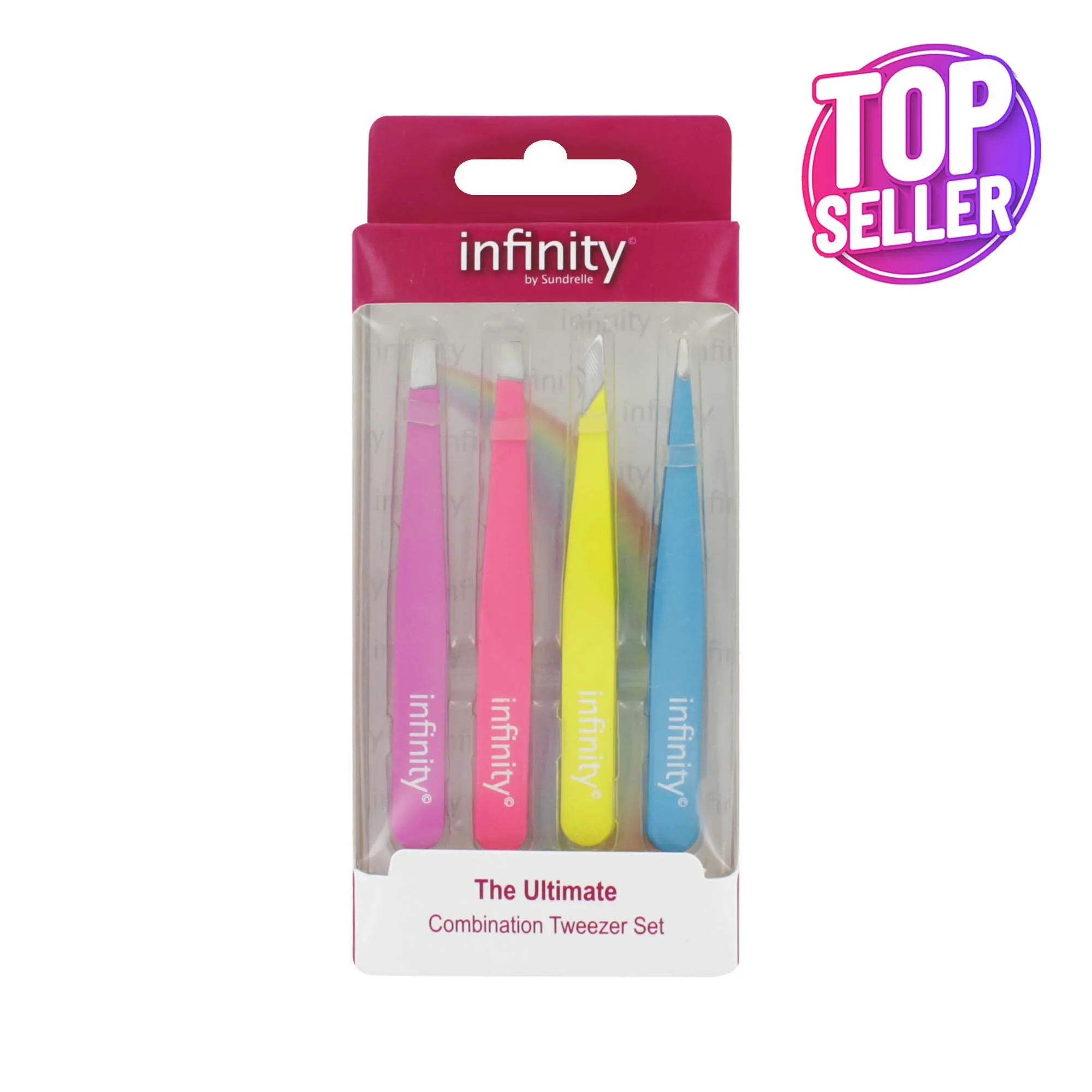 INFINITY 4 PACK TWEEZER SET NEON COLOURED