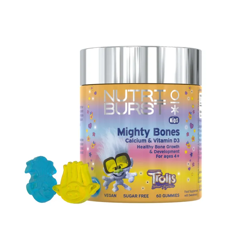 NUTRIBURST KIDS MIGHTY BONES CALCIUM & VITAMIN D3 TROLLS GUMMIES