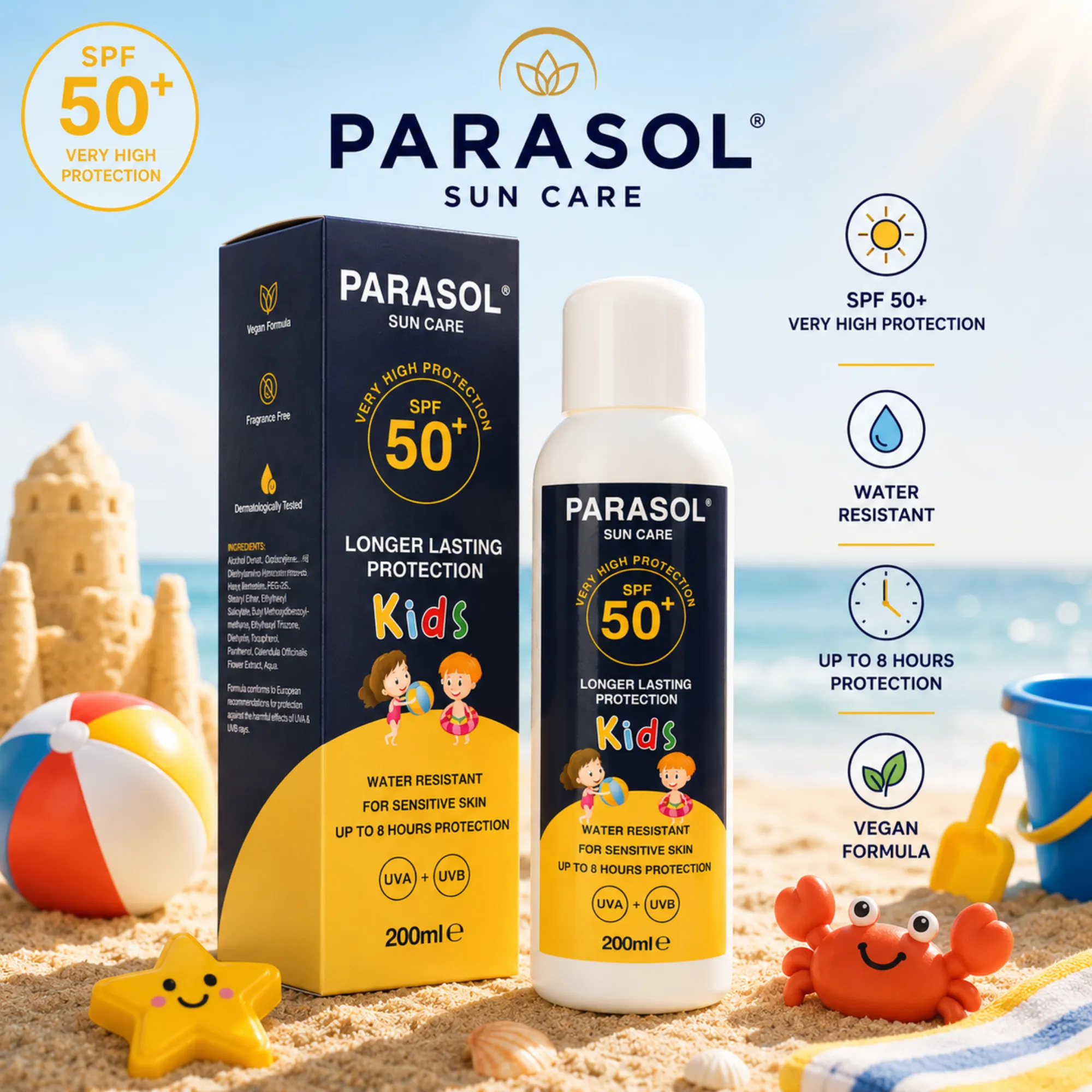 PARASOL 50 SPF  200ml KIDS (PL330)